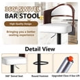 thumbnail image 5 of ClinQ Swivel Adjustable Bar Stools Set of 2, PU Leather Upholstered Bar Chairs with Bentwood Backrest and Hydraulic Lift for Kitchen Island, White, 5 of 9