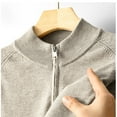 thumbnail image 4 of FAWUUDO Mens Lightweight Fleece Jackets with Quarter Zip Up and Stand Collar Hoodless Soft Warm Coats Casual Sportswear Beige, 4 of 4