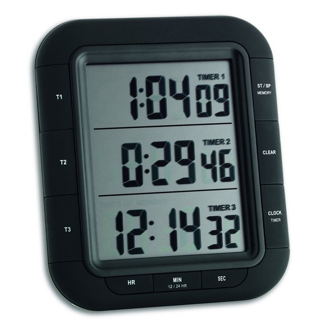 Temporizador digital triple TFA Dostmann Color negro