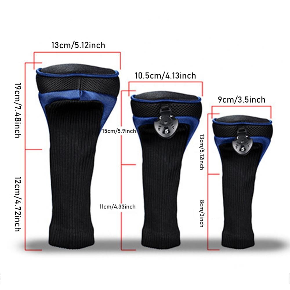 Golf Head Covers 3pcs Set, Driver Fairway Wood Headcovers, Headcovers For Golf Club