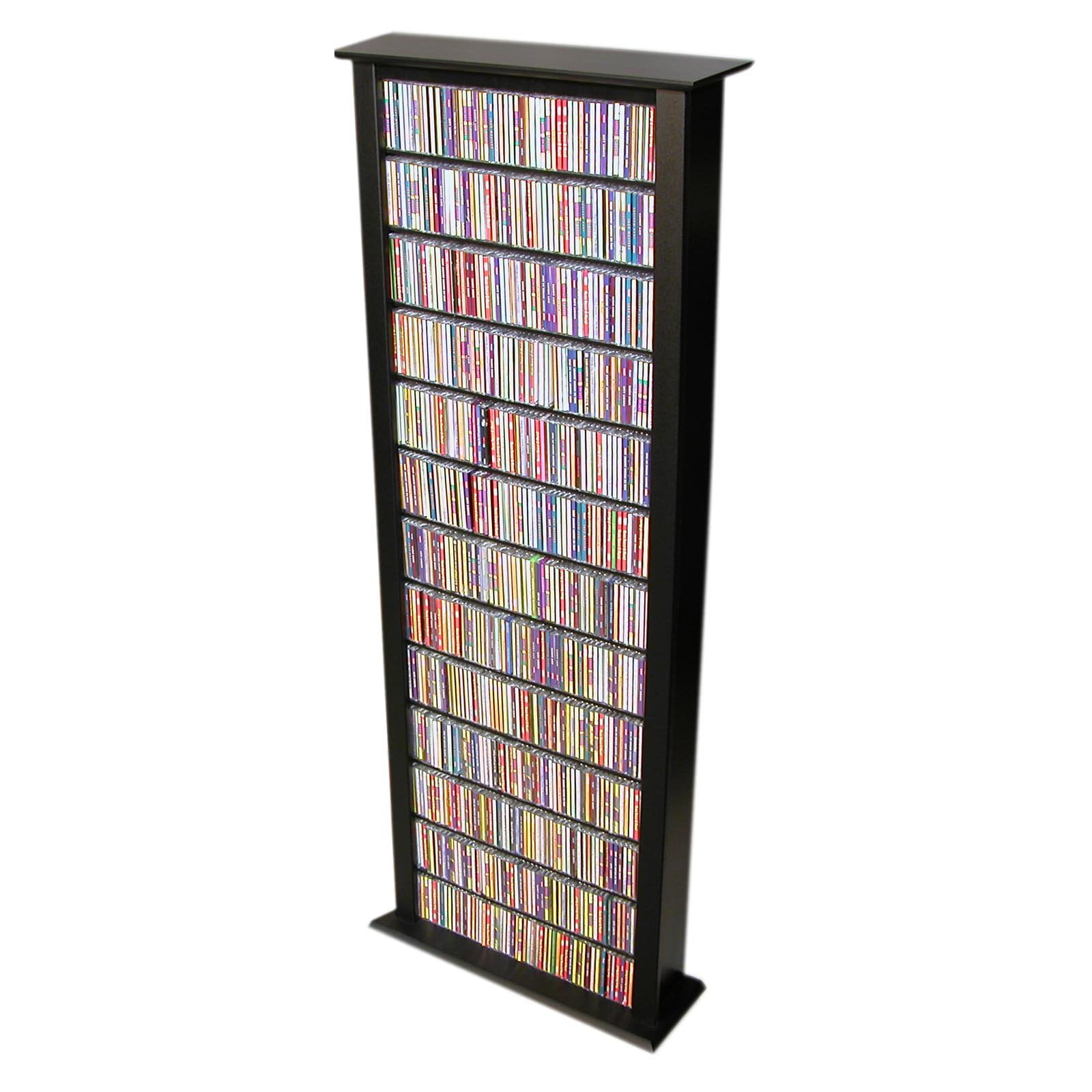 Media Storage Tower Tall Double-Black