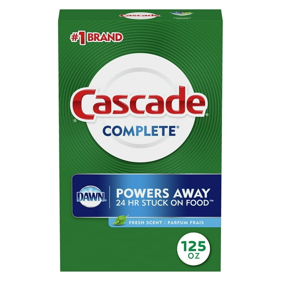 Cascade Complete Powder Dishwasher Detergent, Fresh Scent, 125 Oz