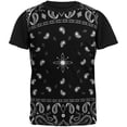 thumbnail image 1 of Black Bandana Pattern Adult Black Back T-Shirt, 1 of 1