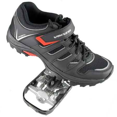 - Venzo Mountain Bike Bicycle Cycling Shimano SPD Shoes + Pedals & Cleats