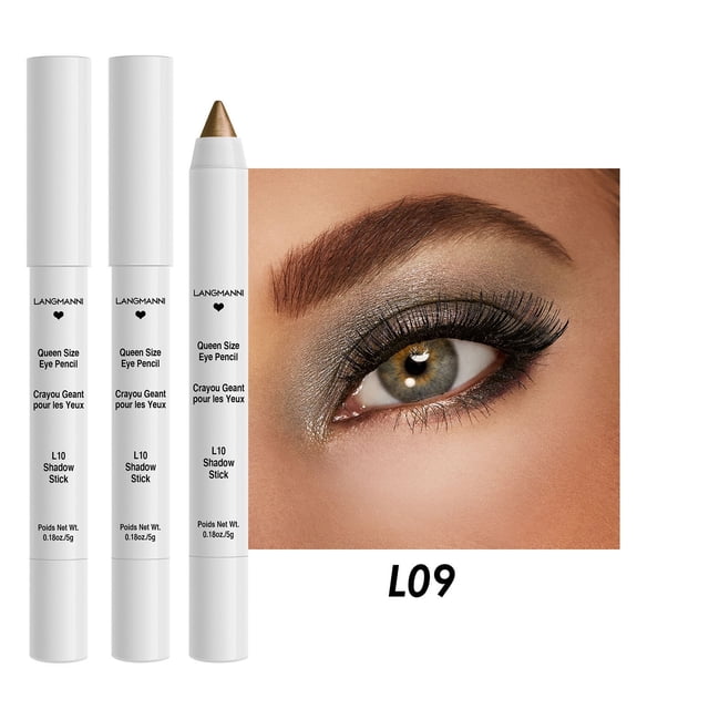 DPTALR 10 Color Eyeshadow Stick Non-smudge Nude Makeup Base Eyeshadow 2PC