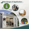thumbnail image 4 of 10x10 FT Outdoor Storage Shed, Spacious Metal Tool Shed with Lockable Doors & Ventilation for Patio, Lawn, and Backyard, for Storing Garden Equipment, Lawnmowers, and Bicycles, Gray, 4 of 9