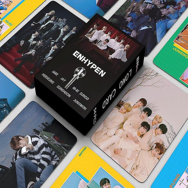 55 unids/set Kpop Enhypen Dimensión: Tarjetas postales de respuesta, álbum de fotos En Lomo, tarjetas fotográficas En-connect para regalo de fanáticos de Kpop