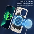 thumbnail image 2 of SaniMore for iPhone 13 Pro Max Magnetic Case Support Wireless Charging, Soft Silicone & Hard Plastic Frame Built-in 36 Grain N52 Magnets Heavy Duty Full Body Protective Shell, Deep Blue, 2 of 6