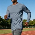 thumbnail image 4 of GrmtClth Outdoor Sport Crew Neck Long Sleeve Tops for Men, Solid Plain Loose Fit Casual All Season Workout Pullover Shirts Dark Gray S, 4 of 4