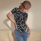 thumbnail image 3 of Balery Numbers Body de cuello redondo de manga corta para mujer Tops de manga corta Tops básicos-Small, 3 of 7