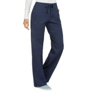med couture women's signature drawstring straight scrub pant, new navy, x-large petite