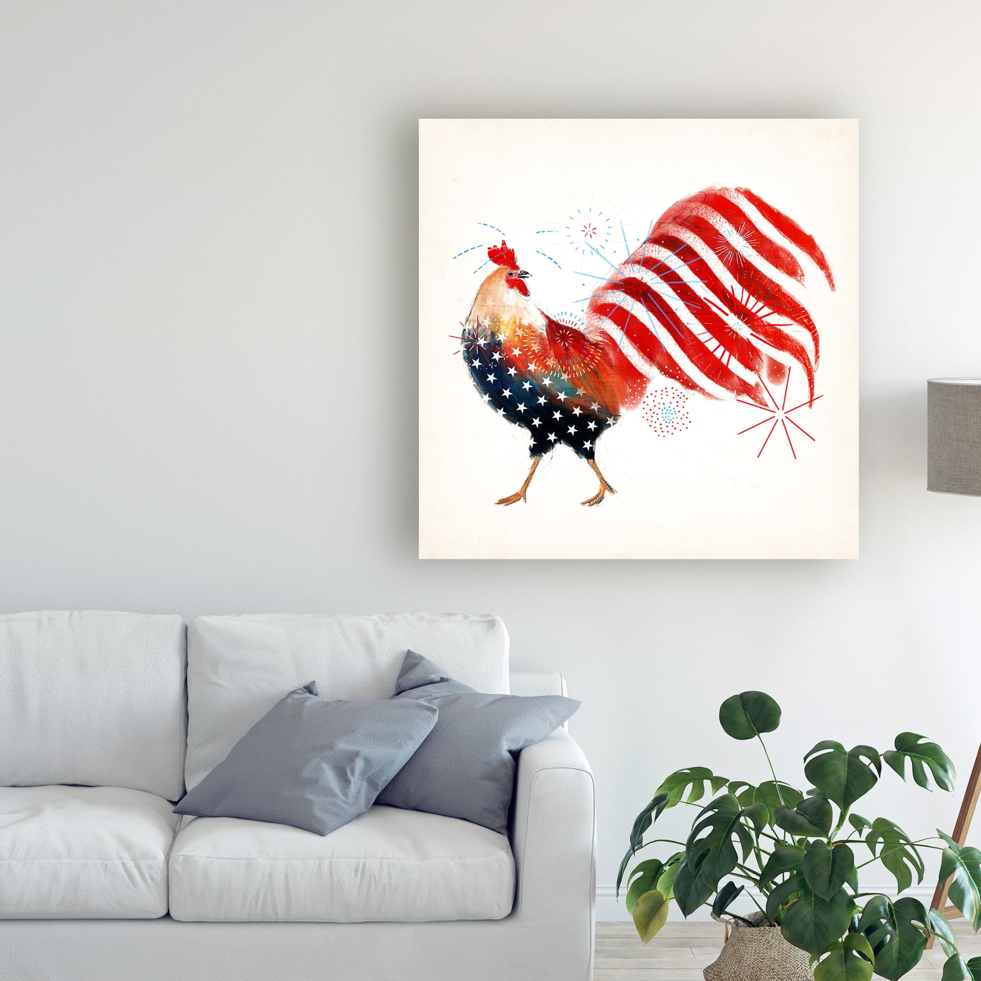 Trademark Fine Art 'Rooster Fireworks I' Canvas Art by Victoria Borges