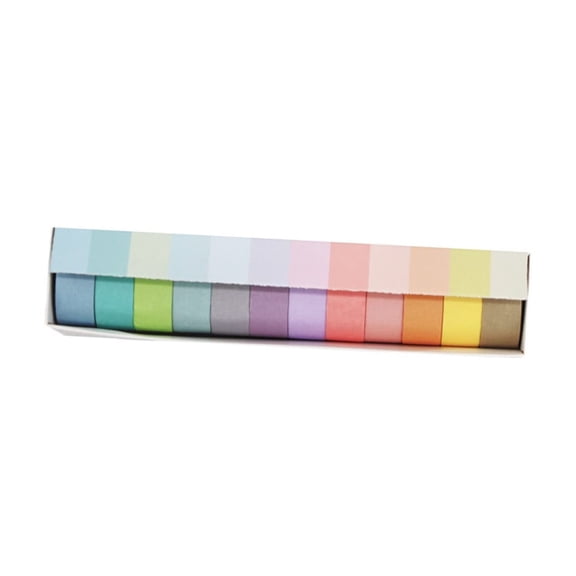Colored Washi Tape Set, Pastel Solid Washi Masking Tape for Scrapbooking Gift Wrapping, Diy Journaling and Adult Creative Craft Projects, Assorted Macaron Pastel Colors, 1 Box