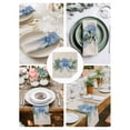 thumbnail image 4 of Cloth Napkins 1 Piece - 20x20 Inches, Hydrangea Flower Washable Reusable Table Napkins, Pastoral Blue Bow Floral Spring Lraf Soft & Absortbent Dining Napkin for Party Wedding Hotel Restaurant, 4 of 8