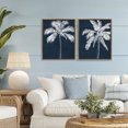 thumbnail image 2 of Stupell Industries Blue Palms Tropical Scene 2 Piece Brown Framed Floater Canvas Set design by Leah Noel Art, 21 x 17, 2 of 9