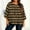 Brown, variant on Women’s Oversize Stripe T-Shirt Summer Capris Sleeve Round Neck Loose Comfy Casual Outfit,Green,L