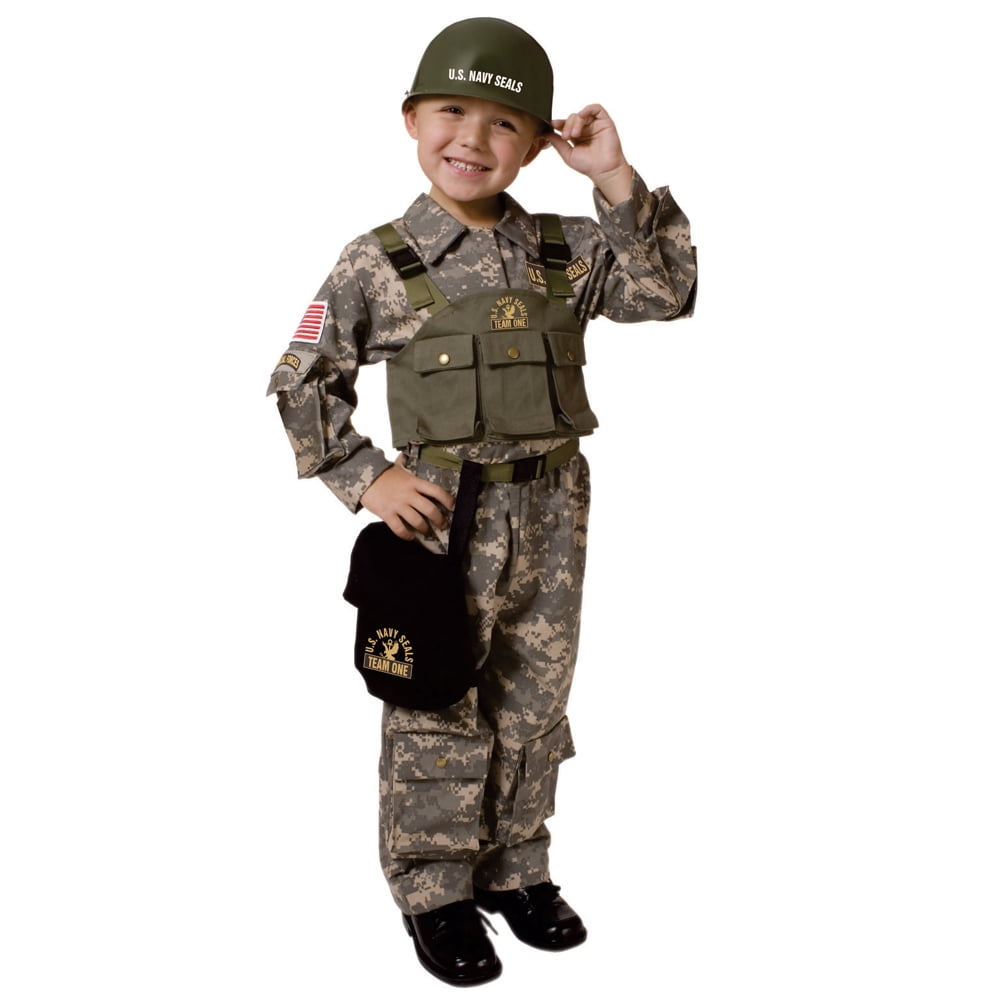 ARMY BOY COSTUME SOLDIER CHILDS MILITARY CAMOUFLAGE UNIFORM NEW FANCY DRESS 