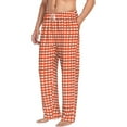 thumbnail image 2 of Xecao Orange Gingham Men's Straight Lounge Pajama Pants: The Ultimate in Comfortable Sleepwear, 2 of 9