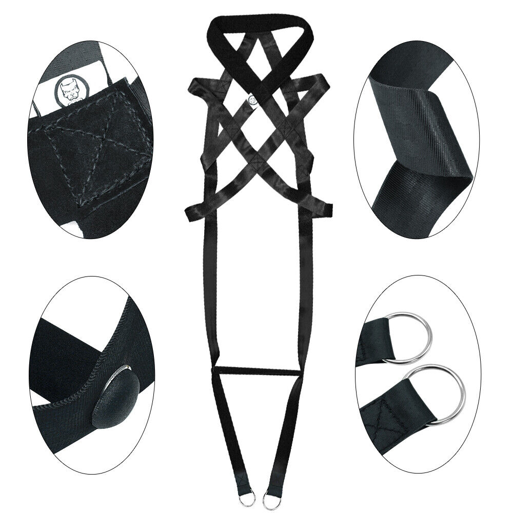 Beirui Heavy Duty Large Dogs Weight Pulling Harness Big Dog Exercises Training Vest Nylon Durable for Pitbull Black Green