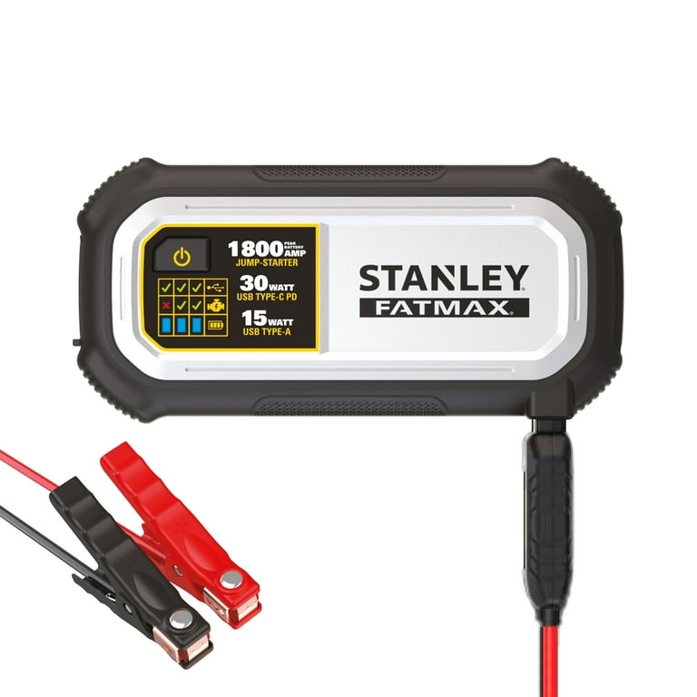 Stanley FatMax 1800A Lithium Jump Starter with 30W USB-C-PD In/Out