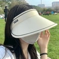 thumbnail image 5 of Elastic Band Sun Visors for Women Long Hair Empty Top Adjustable Sunshade Hat, 5 of 7