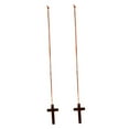 thumbnail image 5 of BESTYASH 2Pcs Cross Pendant Car Mirror Charm Retro Style Hanging Ornament Brown Thread Spiritual Symbol, 5 of 8