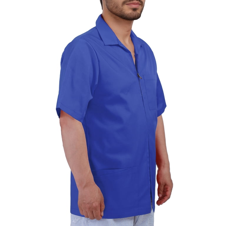 Men's Scrub Jacket Zip Front Short Sleeve - Walmart.com