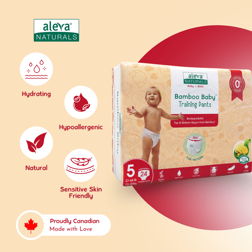 Aleva Naturals® Bamboo Baby Culottes d'entrainement, paq. économique (Taille 5) - 144 Format