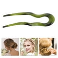 thumbnail image 3 of Unique Bargains 1 Pc Chignon Pin Wave U-shaped Hair Hairpin for Women Dark Green, 3 of 5