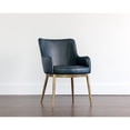 thumbnail image 2 of Sunpan Franklin 19" Modern Faux Leather Dining Armchair in Vintage Blue, 2 of 7