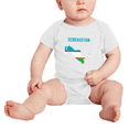 thumbnail image 2 of Uzbekistan Map Flag Baby Rompers Baby Clothes (White, 12-18 Months), 2 of 5
