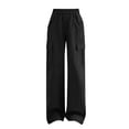 thumbnail image 2 of uublik Girls School Pants Size 5T-15 Kids Cargo Pants Elastic Waist Lightweight Outdoor Jogger Pants Black, 2 of 5