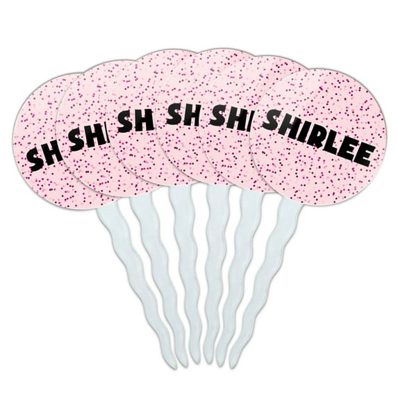 Shirlee Cupcake Picks Toppers - Set of 6 - Pink Speckles