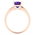 thumbnail image 4 of 2 ct Cushion Cut Natural Amethyst Solitaire Engagement Ring for Women in 18K Rose Gold, 4 of 5