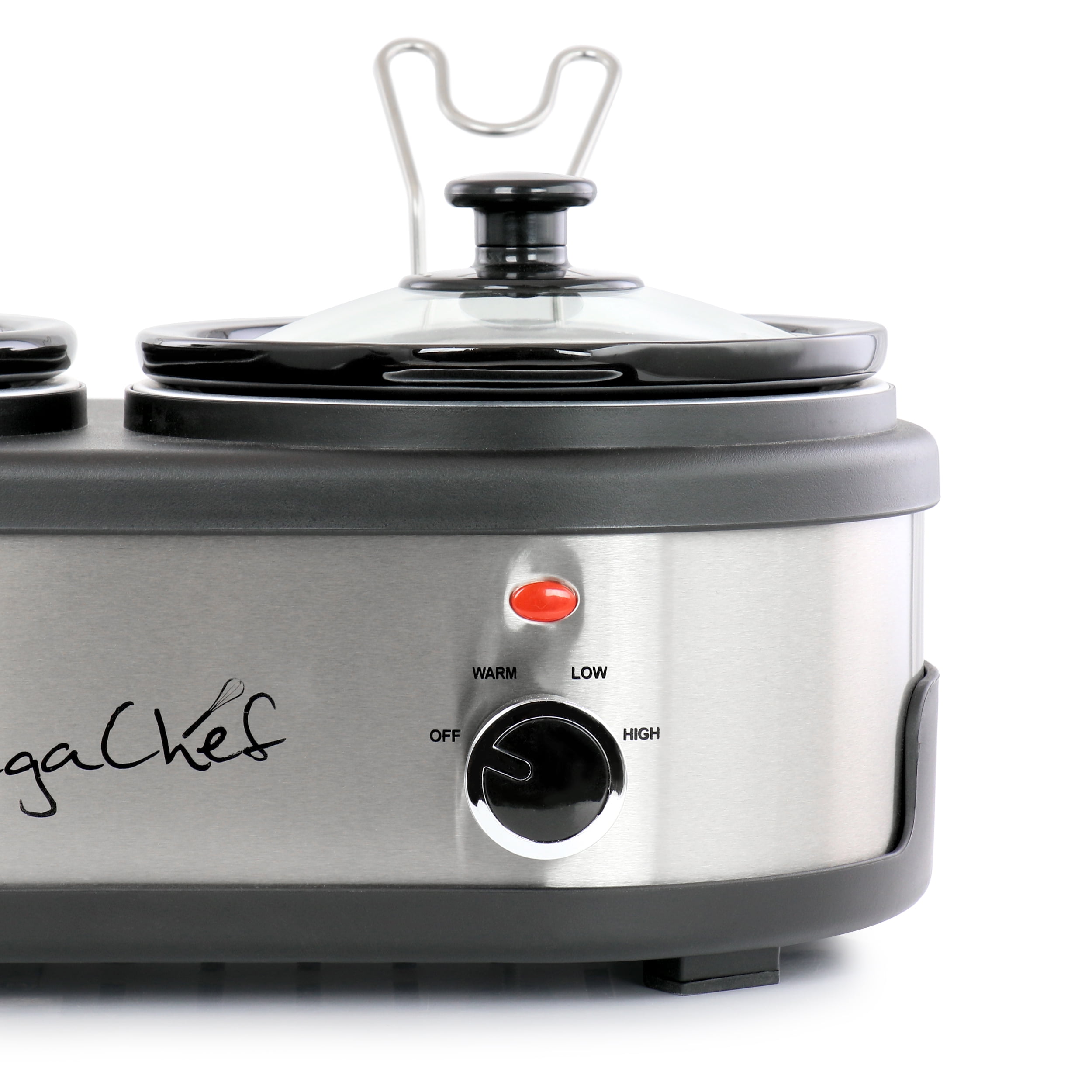 MegaChef Dual 1.5 Quart Crock Buffet Slow Cooker