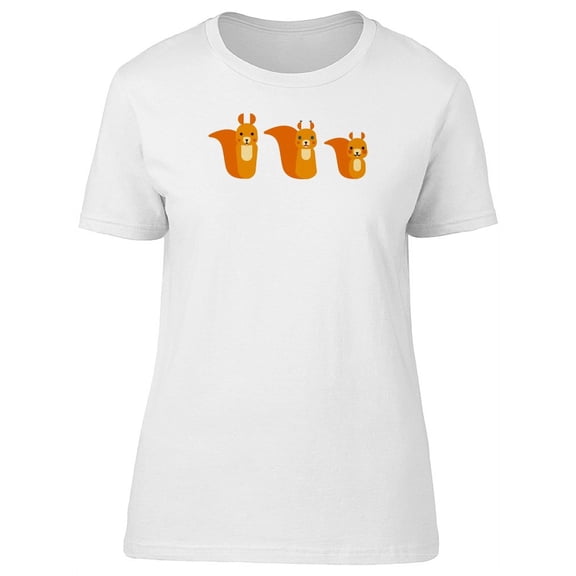 Three Cartoon Squirrels T-Shirt Women -Image by Shutterstock, Female Medium