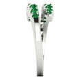 thumbnail image 4 of 0.235 ctw Wedding Band for Women - 18K White Gold Simulated Emerald Stackable Eternity Ring, 4 of 6