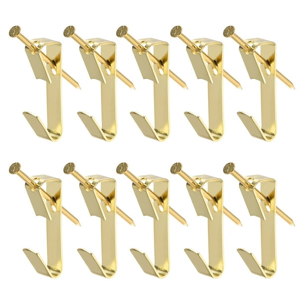 Picture Hangers Hooks w Wall Mounting Nails, Holds 20 lbs, 25Pcs
