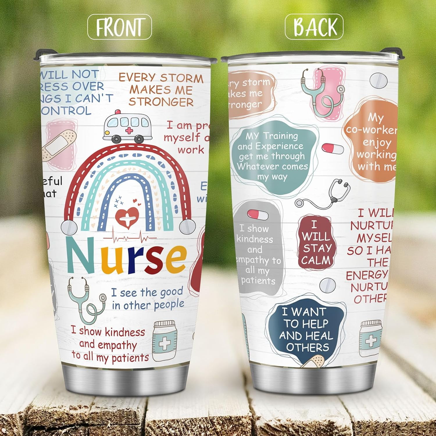 Gifts for Nurse, Coffee Tumbler for Women Nursing Student, Gift for Nurses day Birthday Christmas Thanksgiving Graduation 20oz Stainless Steel Slider Lid Insulated Office Travel Mug