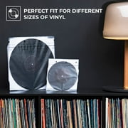 Big Fudge 12-Inch Vinyl Record Inner Sleeves 50 Pack – Clear 3-Ply Anti-Static Rice Paper LP Covers, Acid-Free Protection (White)