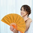 thumbnail image 4 of 13 in Boots on The Ground Fan, 2025 New Large Holographic Folding Hand Fan Line Dance Popping Fan, Clap Fans for Line Dancin (Orange), 4 of 5