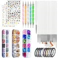 thumbnail image 4 of Juego de pinceles para decoración de uñas, kit de decoración de uñas, diamantes de imitación, láminas de aluminio para uñas, funcionamiento suave, 4 of 12