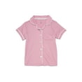thumbnail image 3 of Catherine Malandrino Girls Ribbed Short Sleeve Top, Pants with Bonus Headband 3-Piece Pajama Sleep Set, Sizes 5-16, 3 of 4
