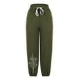 thumbnail image 4 of WXLWZYWL Womens Casual Pants Wide Leg Baggy Tapered Capri Drawstring Elastic Waist Ankle Trousers with Pockets, 4 of 4