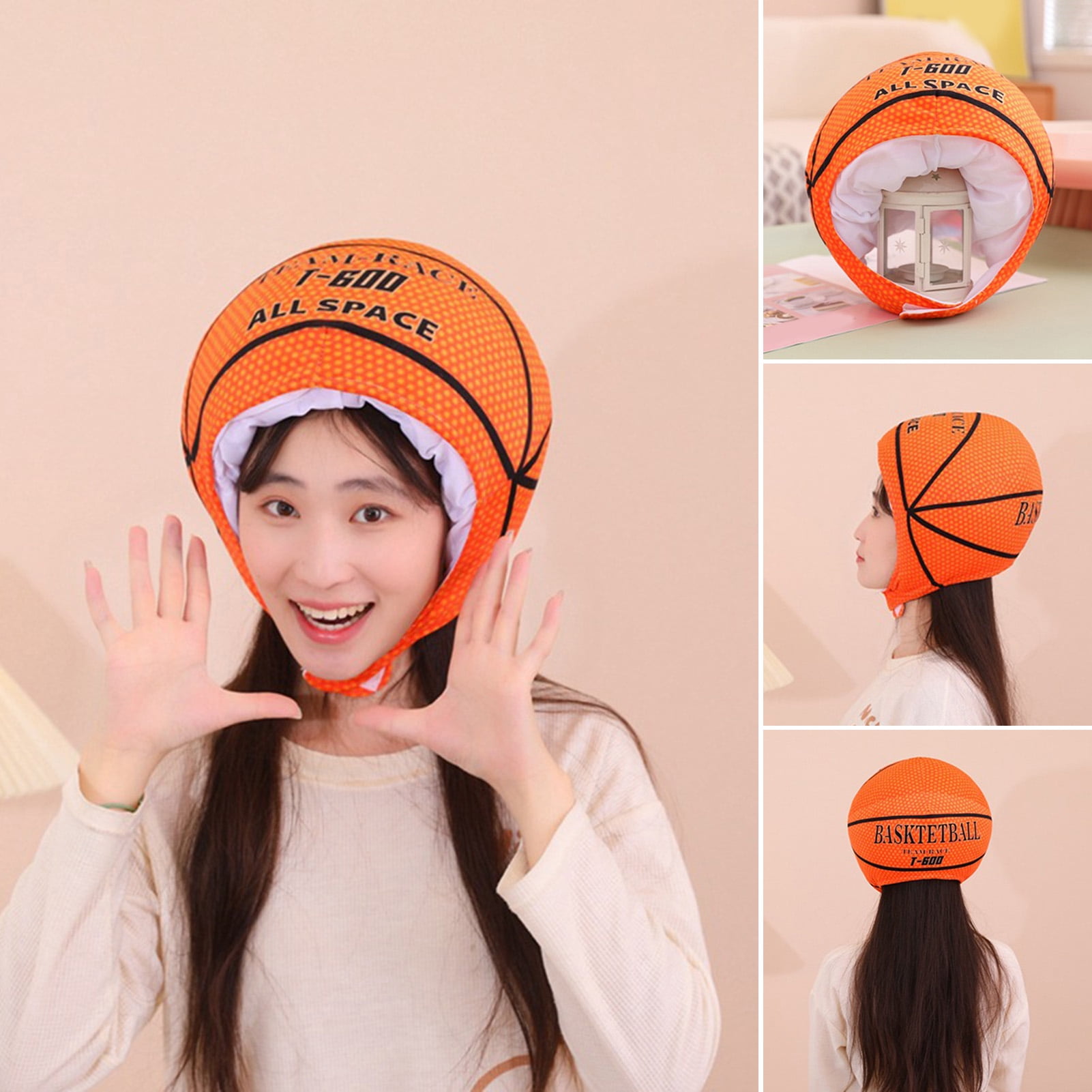 Adjustable Basketball Headgear Soft and Warm Orange Head Cover