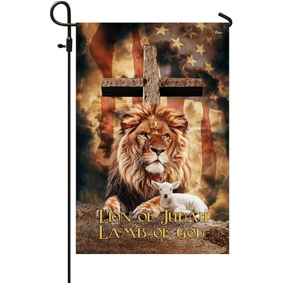 FLAGWIX Christian Patriot American Flags - One Nation Under God American Flag - Decorations For Home, Outside, House Flag 30x40, Double Sided Heavy Duty Canvas - Decorative Outdoor Flags