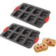 thumbnail image 3 of Molde rectangular para pan de 8 cavidades con asa de silicona, ideal para brownies y tartas de queso., 3 of 5