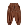 thumbnail image 2 of LvhaoGJOB Kids' Jogger Pants - Soft, Elastic Waist & Pockets - Coffee 11-12 Years, 2 of 5