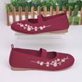 thumbnail image 6 of Domuza Women's Embroidered Mesh Ballet 2026 Comfortable Casual Mary Jane Shoes for Walking Daily Outfits Wine 9（EU-42）, 6 of 6