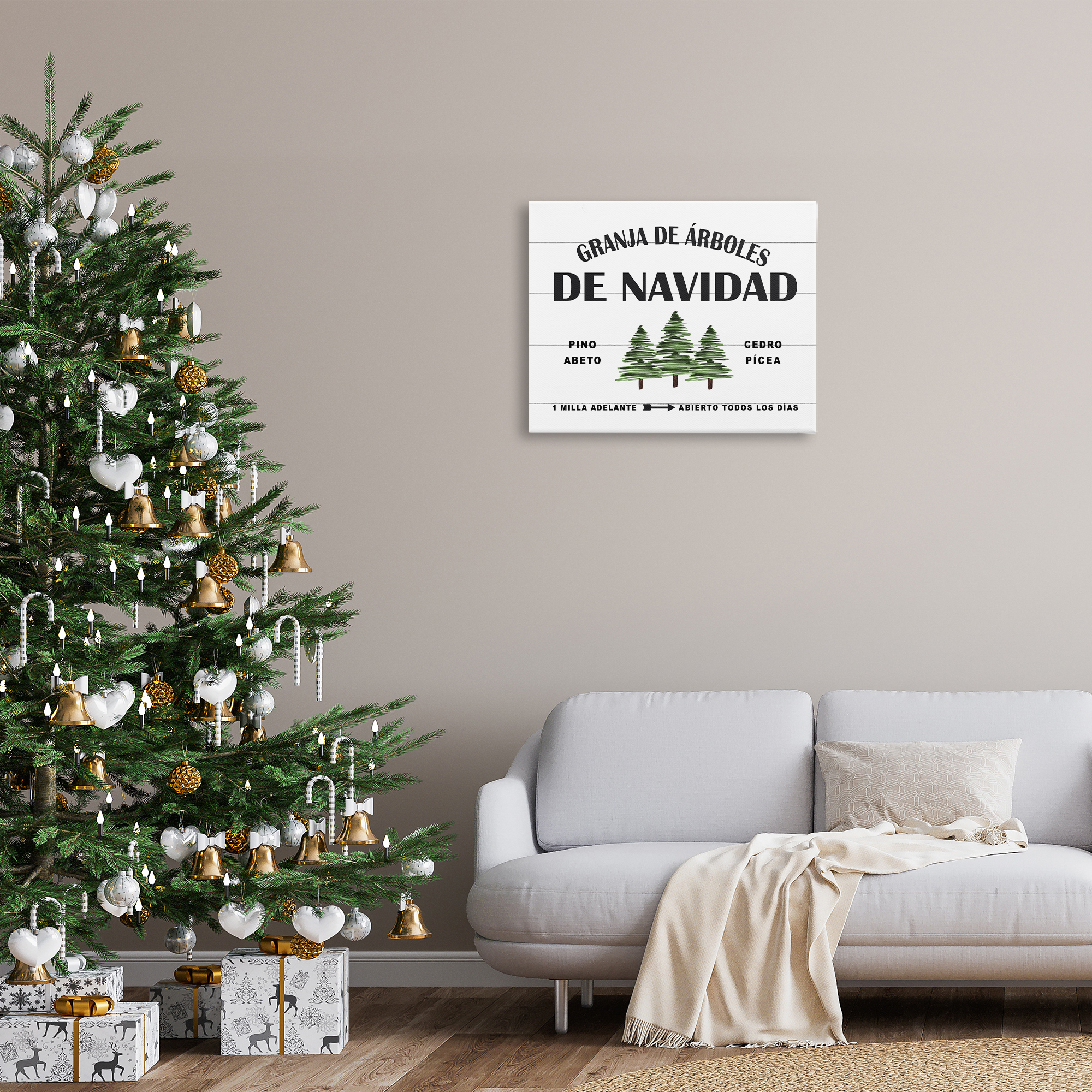 Stupell Industries Arboles De Navidad Holiday Painting Wrapped Canvas Art Print Wall Art, 30 x 24
